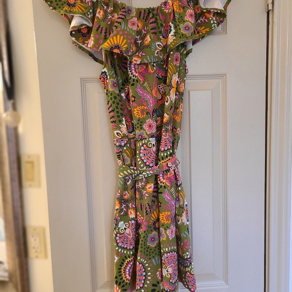 Boden Ruffle Neck Off-Shoulder Romper - Picture 3 of 4